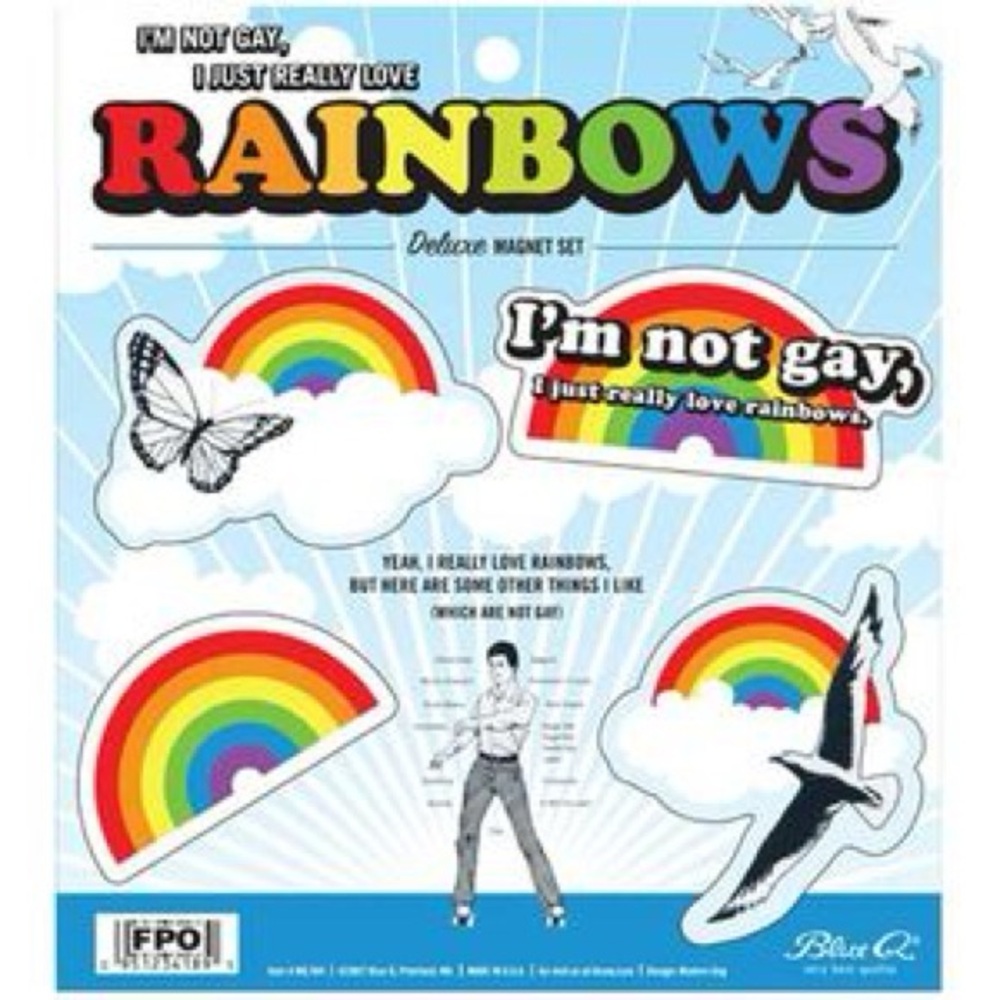 NWT - Blue Q “I’m Not Gay, I Just Really Love Rainbows” Deluxe Magnet Set